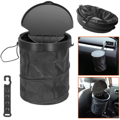 Foldable Car Trash Can – Leak-Proof Waterproof Car Garbage Bin with Lid - ZOOMNSTORE