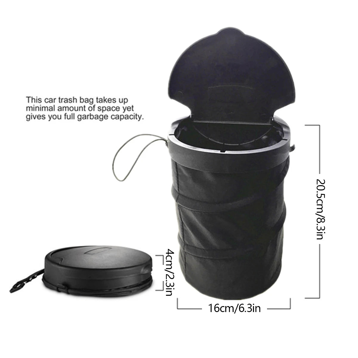 Foldable Car Trash Can – Leak-Proof Waterproof Car Garbage Bin with Lid - ZOOMNSTORE