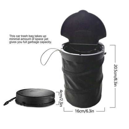 Foldable Car Trash Can – Leak-Proof Waterproof Car Garbage Bin with Lid - ZOOMNSTORE
