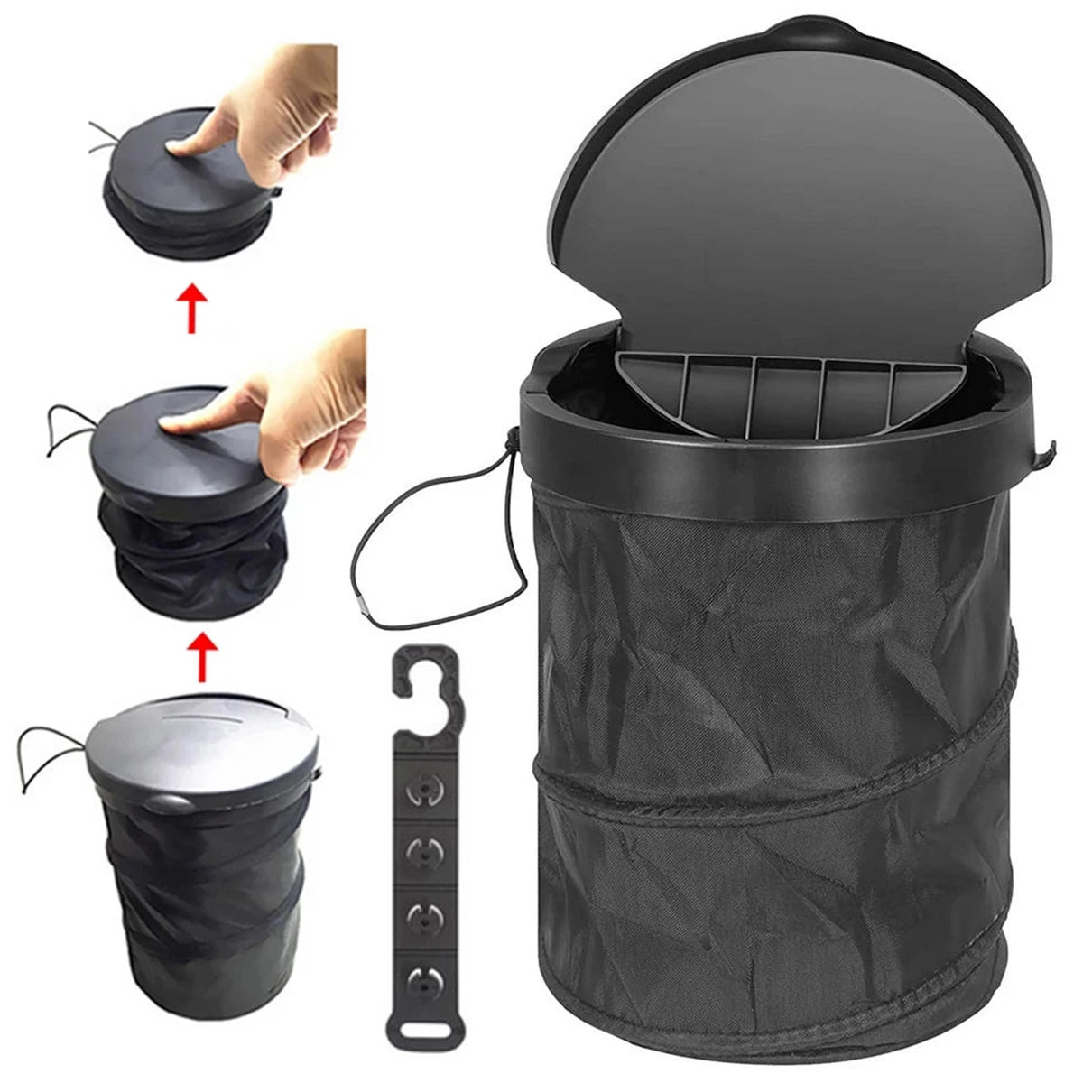 Foldable Car Trash Can – Leak-Proof Waterproof Car Garbage Bin with Lid - ZOOMNSTORE