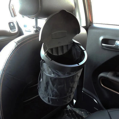 Foldable Car Trash Can – Leak-Proof Waterproof Car Garbage Bin with Lid - ZOOMNSTORE
