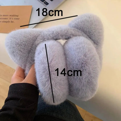 Foldable Cat Earmuffs – Soft Plush Ear Covers | Windproof Winter Ear Warmers for Women - ZOOMNSTORE
