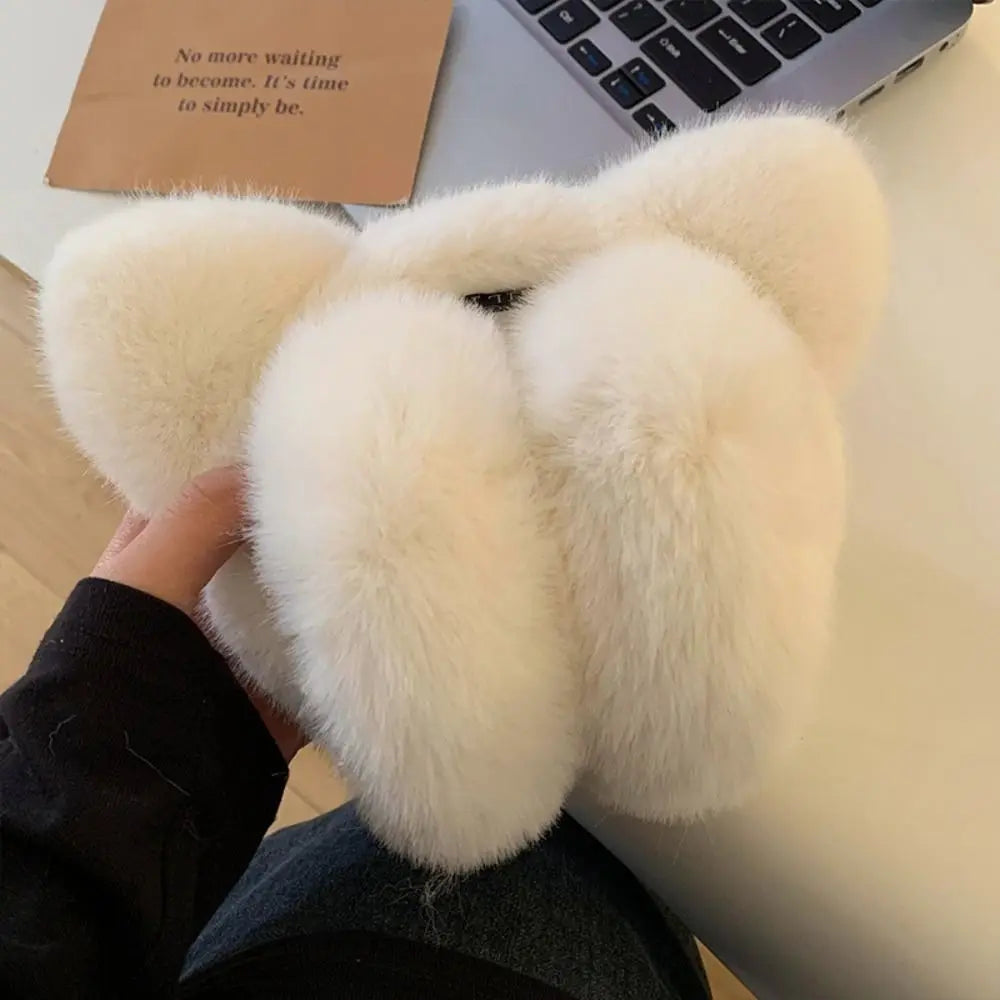 Foldable Cat Earmuffs – Soft Plush Ear Covers | Windproof Winter Ear Warmers for Women - ZOOMNSTORE