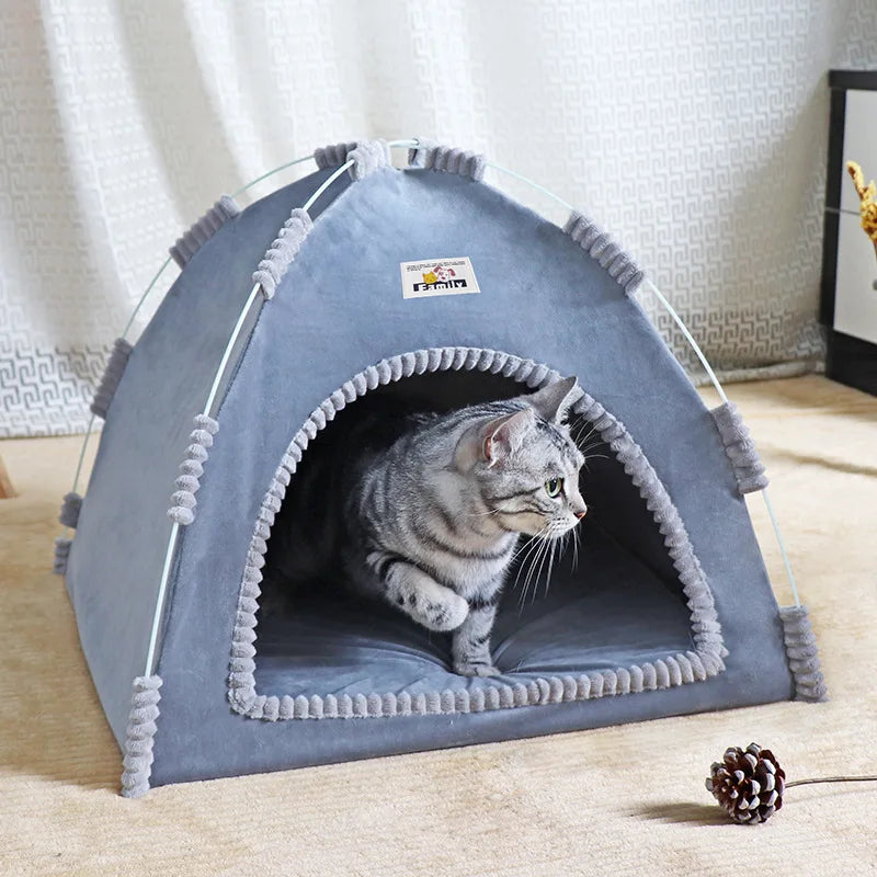 Foldable Cat House Pet Tent Four Seasons Universal Cat and Dog Pet Nest Summer Cool Mat Outdoor Portable Foldable Breathable - ZOOMNSTORE