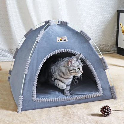 Foldable Cat House Pet Tent Four Seasons Universal Cat and Dog Pet Nest Summer Cool Mat Outdoor Portable Foldable Breathable - ZOOMNSTORE