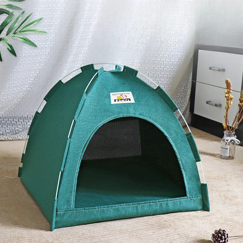 Foldable Cat House Pet Tent Four Seasons Universal Cat and Dog Pet Nest Summer Cool Mat Outdoor Portable Foldable Breathable - ZOOMNSTORE