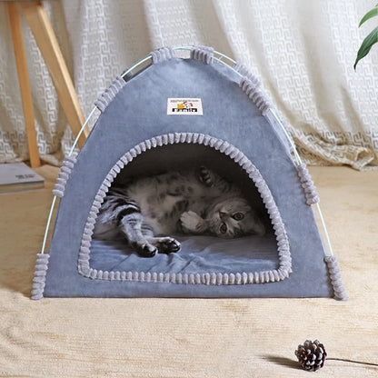 Foldable Cat House Pet Tent Four Seasons Universal Cat and Dog Pet Nest Summer Cool Mat Outdoor Portable Foldable Breathable - ZOOMNSTORE