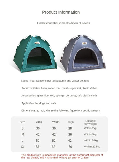 Foldable Cat House Pet Tent Four Seasons Universal Cat and Dog Pet Nest Summer Cool Mat Outdoor Portable Foldable Breathable - ZOOMNSTORE
