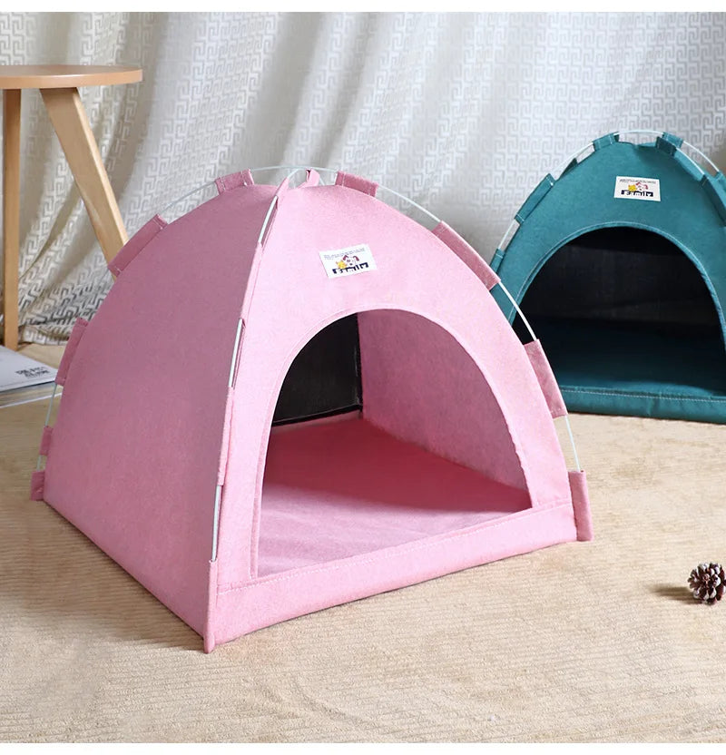 Foldable Cat House Pet Tent Four Seasons Universal Cat and Dog Pet Nest Summer Cool Mat Outdoor Portable Foldable Breathable - ZOOMNSTORE