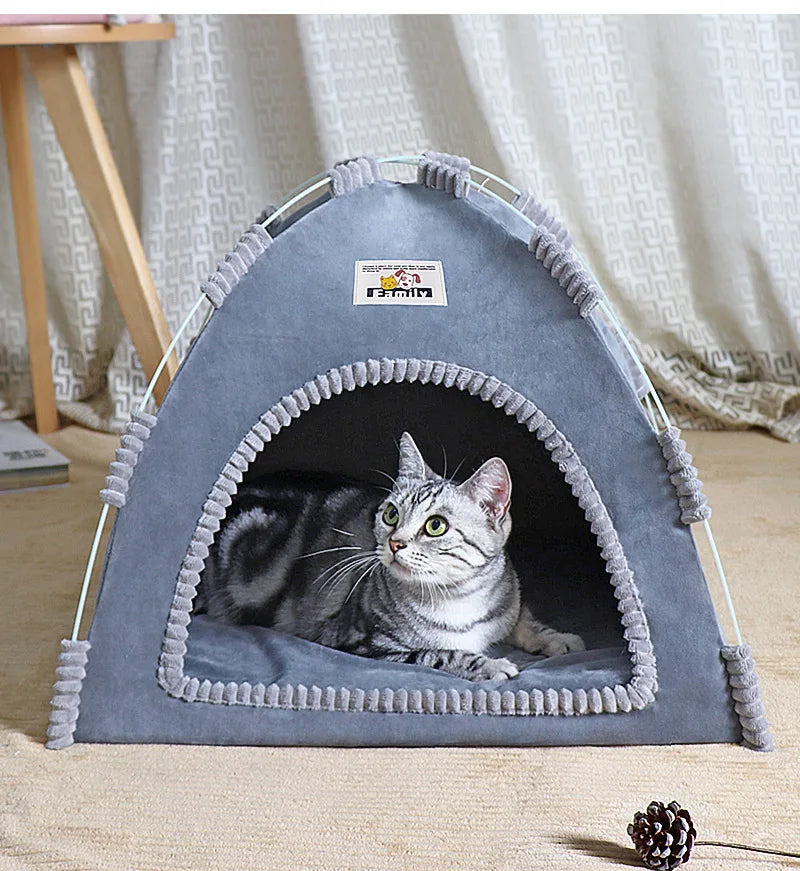 Foldable Cat House Pet Tent Four Seasons Universal Cat and Dog Pet Nest Summer Cool Mat Outdoor Portable Foldable Breathable - ZOOMNSTORE