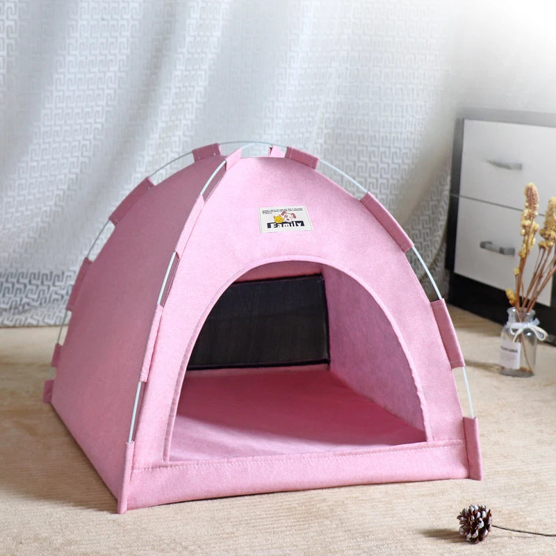 Foldable Cat House Pet Tent Four Seasons Universal Cat and Dog Pet Nest Summer Cool Mat Outdoor Portable Foldable Breathable - ZOOMNSTORE
