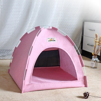 Foldable Cat House Pet Tent Four Seasons Universal Cat and Dog Pet Nest Summer Cool Mat Outdoor Portable Foldable Breathable - ZOOMNSTORE