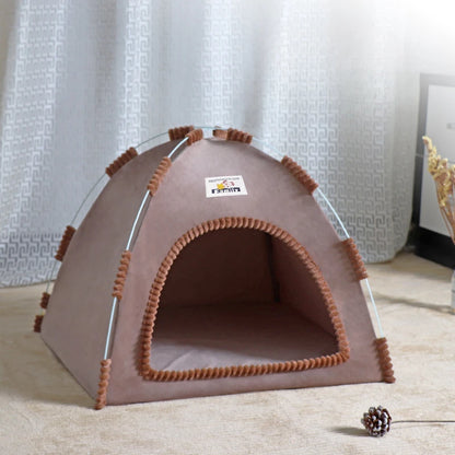 Foldable Cat House Pet Tent Four Seasons Universal Cat and Dog Pet Nest Summer Cool Mat Outdoor Portable Foldable Breathable - ZOOMNSTORE