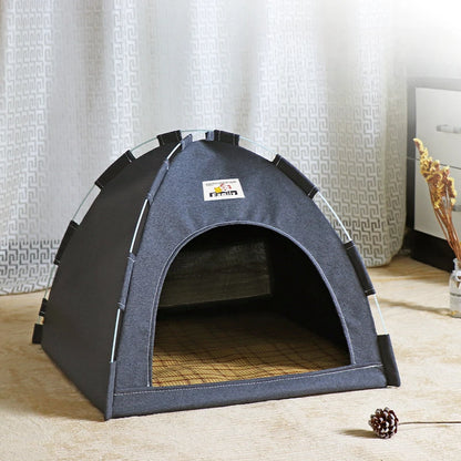 Foldable Cat House Pet Tent Four Seasons Universal Cat and Dog Pet Nest Summer Cool Mat Outdoor Portable Foldable Breathable - ZOOMNSTORE
