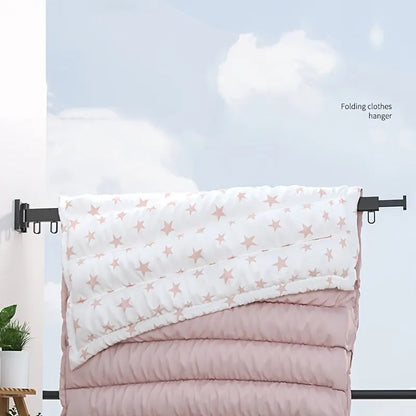 Foldable Clothes Drying Rack – Wall Mounted Aluminum Hanger for Balcony & Bedroom - ZOOMNSTORE