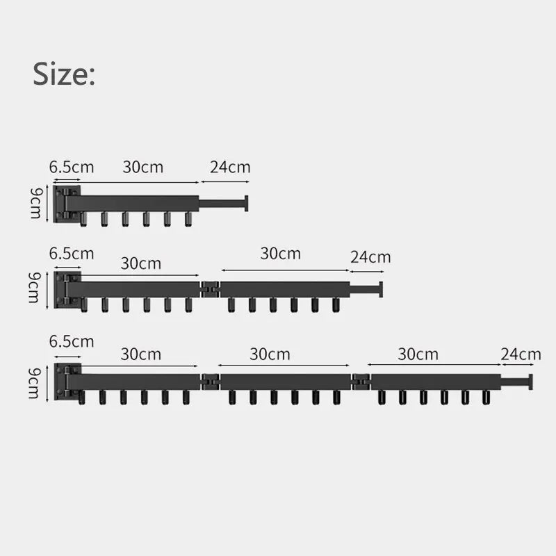 Foldable Clothes Drying Rack – Wall Mounted Aluminum Hanger for Balcony & Bedroom - ZOOMNSTORE