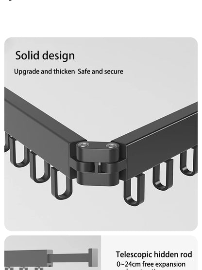 Foldable Clothes Drying Rack – Wall Mounted Aluminum Hanger for Balcony & Bedroom - ZOOMNSTORE