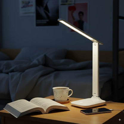 Foldable Desk Lamp - USB Rechargeable Eye Care Reading Light With Adjustable Brightness - ZOOMNSTORE