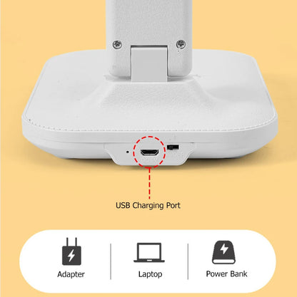 Foldable Desk Lamp - USB Rechargeable Eye Care Reading Light With Adjustable Brightness - ZOOMNSTORE