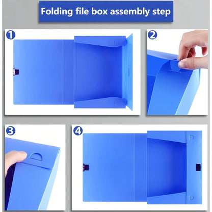 Foldable File Folder – Large Capacity A4 Document Organizer with Durable PP Storage Box - ZOOMNSTORE