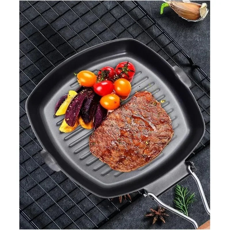 Foldable Frying Pan - Portable Grill Pan with Anti-Scald Wooden Handle for Outdoor Picnic - ZOOMNSTORE