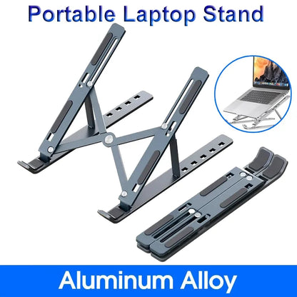 Adjustable Foldable Laptop Stand - Portable Aluminum Notebook Holder for MacBook and PC - ZOOMNSTORE