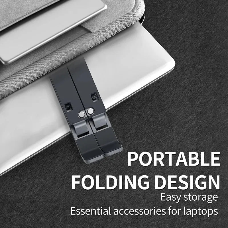 Adjustable Foldable Laptop Stand - Portable Aluminum Notebook Holder for MacBook and PC - ZOOMNSTORE