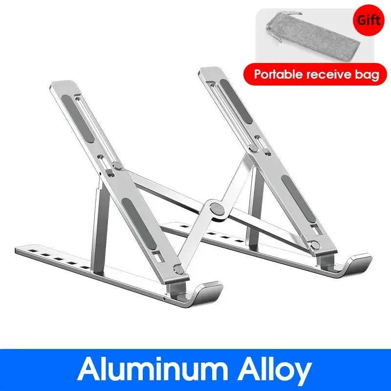 Adjustable Foldable Laptop Stand - Portable Aluminum Notebook Holder for MacBook and PC - ZOOMNSTORE