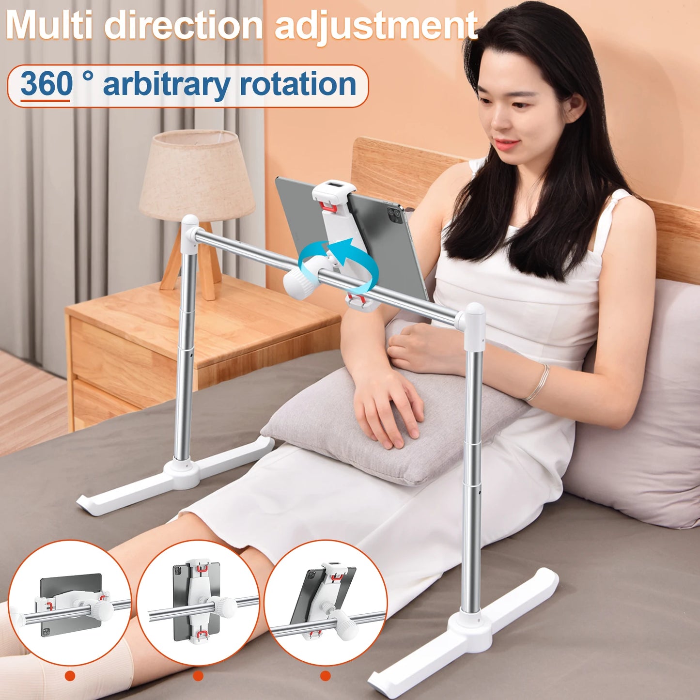 Oatsbasf Bed Sofa Phone Holder Foldable Tablet Pad Stand Desktop Angle Height Adjustable Bracket Lazy Bracket Phone Clip Holder - ZOOMNSTORE