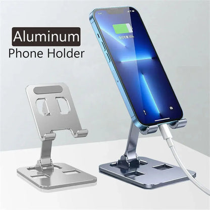 Universal All Aluminum Alloy Foldable Desk Phone Holder Mount Stand For Mobile Phone Holder For Tablet Desktop Metal Holder - ZOOMNSTORE
