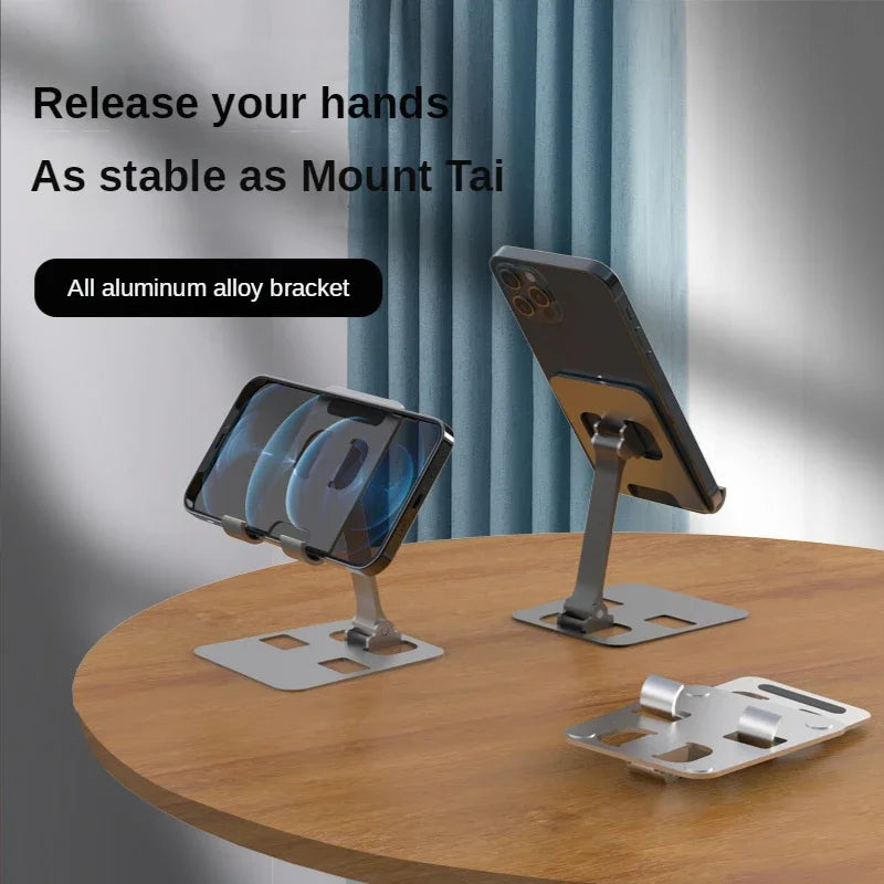 Universal All Aluminum Alloy Foldable Desk Phone Holder Mount Stand For Mobile Phone Holder For Tablet Desktop Metal Holder - ZOOMNSTORE