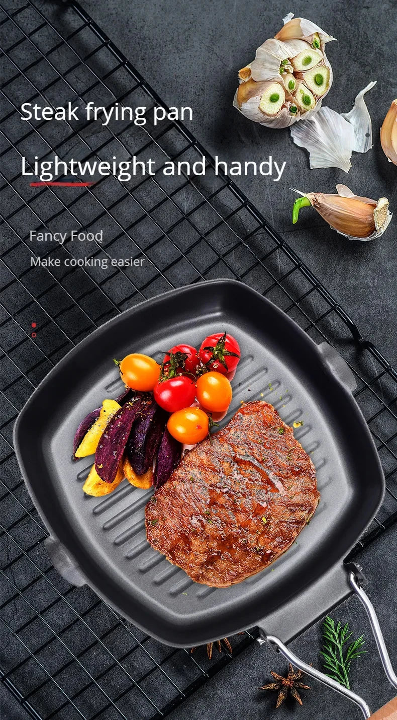 Foldable Portable Grill Pan - Outdoor Frying Pan with Wooden Handle - ZOOMNSTORE