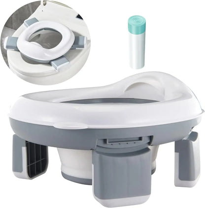 Foldable Potty Seat - Portable Toddler Training Toilet With Splash Guard & Non Slip Design - ZOOMNSTORE