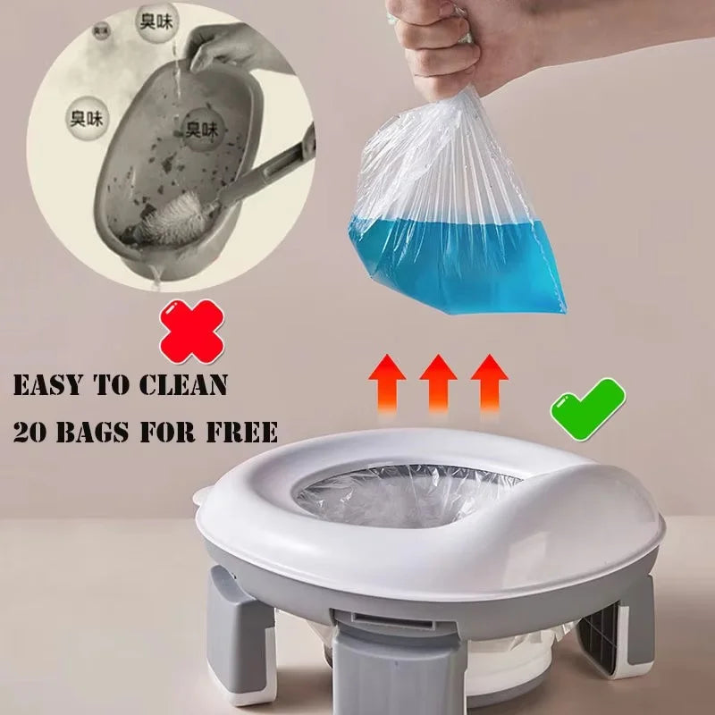 Foldable Potty Seat - Portable Toddler Training Toilet With Splash Guard & Non Slip Design - ZOOMNSTORE