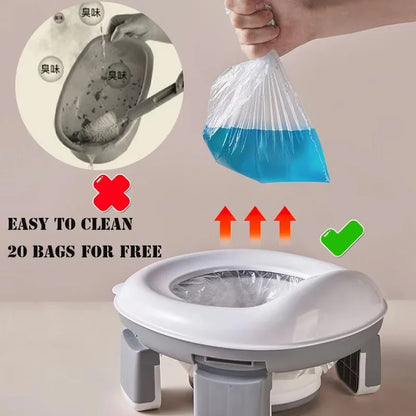 Foldable Potty Seat - Portable Toddler Training Toilet With Splash Guard & Non Slip Design - ZOOMNSTORE