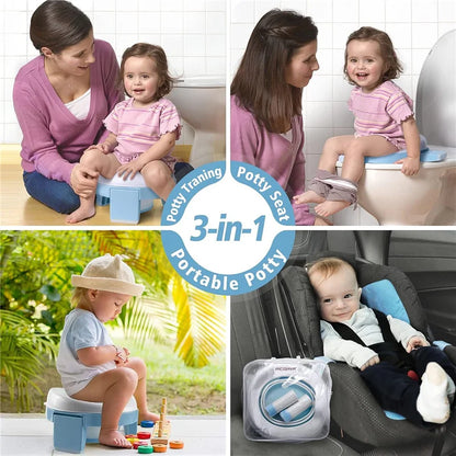 Foldable Potty Seat - Portable Toddler Training Toilet With Splash Guard & Non Slip Design - ZOOMNSTORE