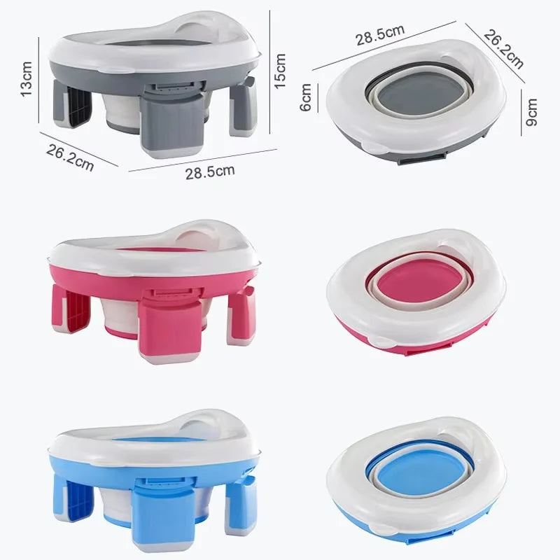Foldable Potty Seat - Portable Toddler Training Toilet With Splash Guard & Non Slip Design - ZOOMNSTORE