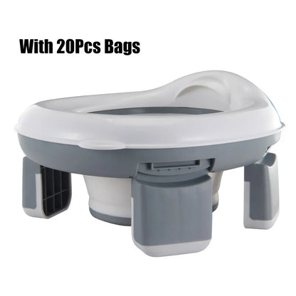 Foldable Potty Seat - Portable Toddler Training Toilet With Splash Guard & Non Slip Design - ZOOMNSTORE