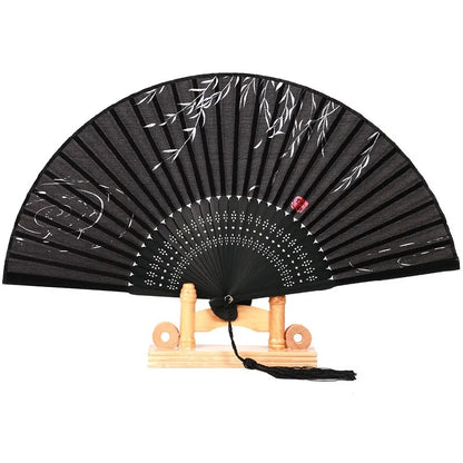Foldable Silk Hand Fan - Bamboo Halloween Cosplay Prop  Party Decoration - ZOOMNSTORE