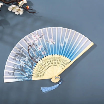 Foldable Silk Hand Fan - Bamboo Halloween Cosplay Prop  Party Decoration - ZOOMNSTORE