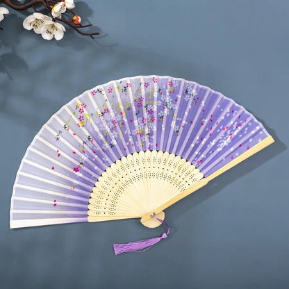 Foldable Silk Hand Fan - Bamboo Halloween Cosplay Prop  Party Decoration - ZOOMNSTORE