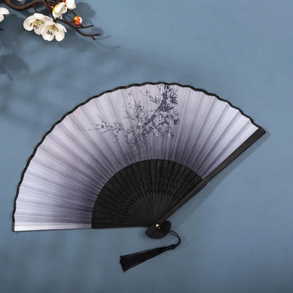 Foldable Silk Hand Fan - Bamboo Halloween Cosplay Prop  Party Decoration - ZOOMNSTORE