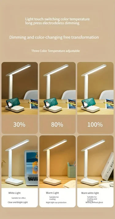 Foldable Table Lamp | LED Desk Lamp With Stepless Dimmable Touch & USB Chargeable - ZOOMNSTORE