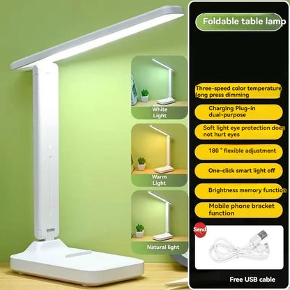Foldable Table Lamp | LED Desk Lamp With Stepless Dimmable Touch & USB Chargeable - ZOOMNSTORE