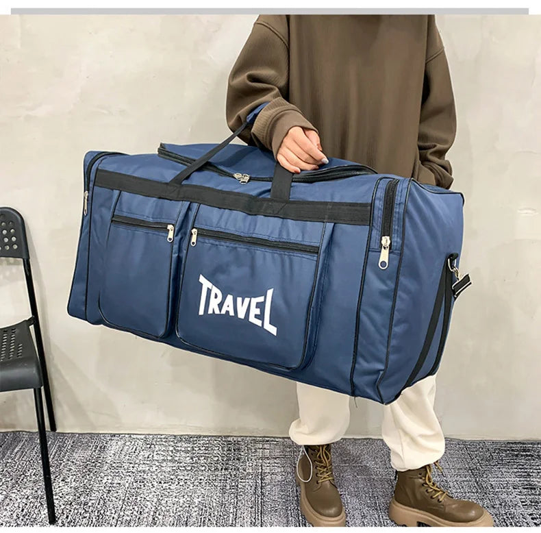 Foldable Travel Bag – Large Capacity Waterproof Sports Duffel With Soft Handle - ZOOMNSTORE