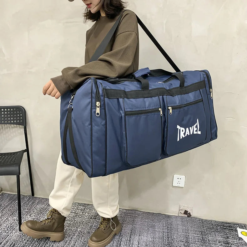 Foldable Travel Bag – Large Capacity Waterproof Sports Duffel With Soft Handle - ZOOMNSTORE