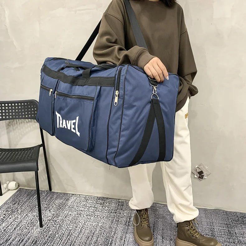 Foldable Travel Bag – Large Capacity Waterproof Sports Duffel With Soft Handle - ZOOMNSTORE