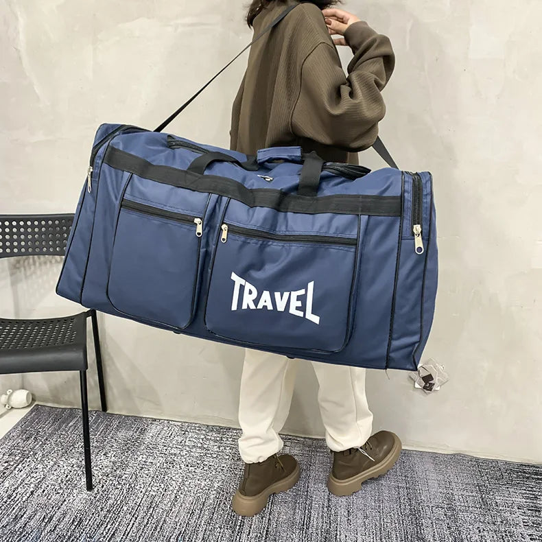 Foldable Travel Bag – Large Capacity Waterproof Sports Duffel With Soft Handle - ZOOMNSTORE