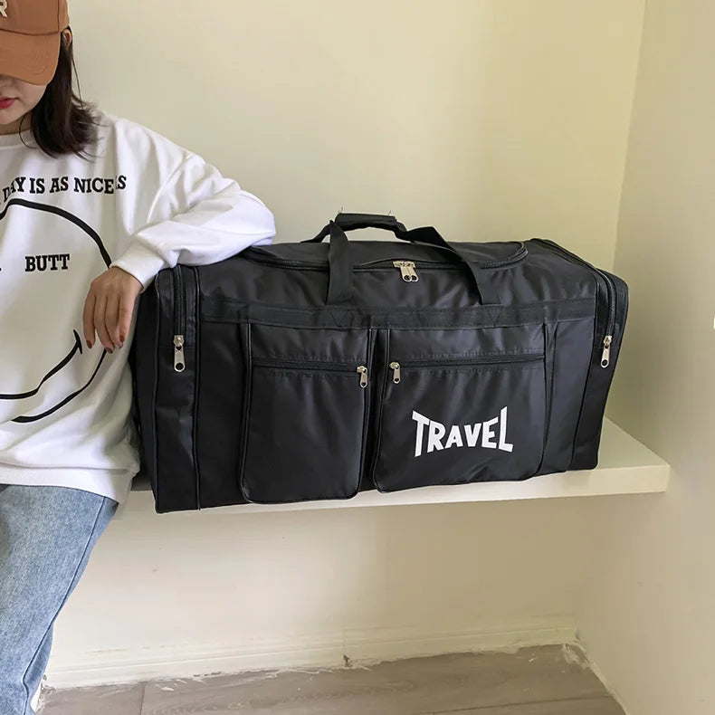 Foldable Travel Bag – Large Capacity Waterproof Sports Duffel With Soft Handle - ZOOMNSTORE