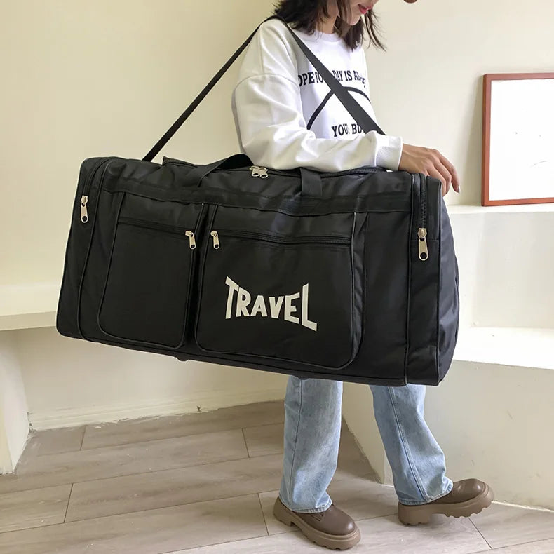 Foldable Travel Bag – Large Capacity Waterproof Sports Duffel With Soft Handle - ZOOMNSTORE